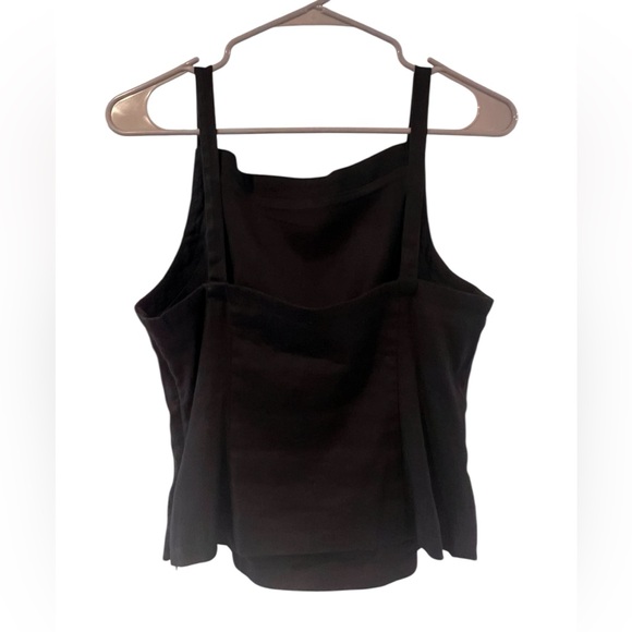 Anthropologie Black Square Neck Linen Top - Picture 5 of 8